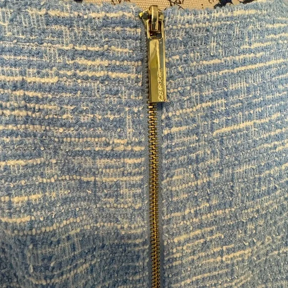 Calvin Klein tweed short sleeve sheath dress. Light blue size 16. Worn once. - Picture 4 of 10